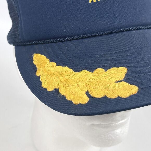 Vintage KING BEE Navy Blue Snapback Mesh Trucker Foam Rope Hat Scrambled Eggs - Picture 9 of 14